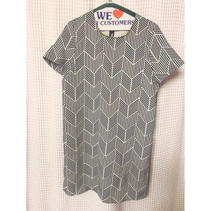 Zara Black and White Shift Dress